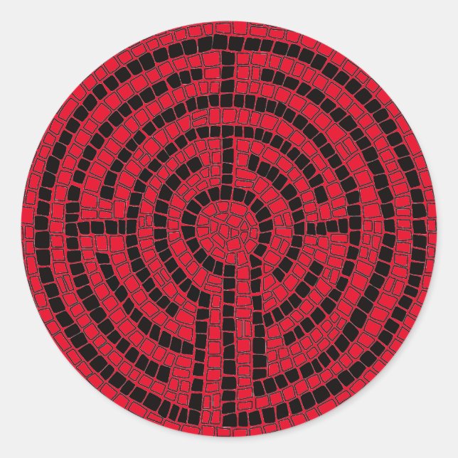 LABYRINTH X Large Round Stickers (Front)