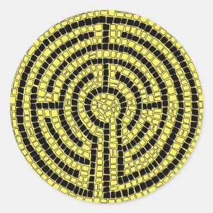 LABYRINTH XV Large Round Stickers