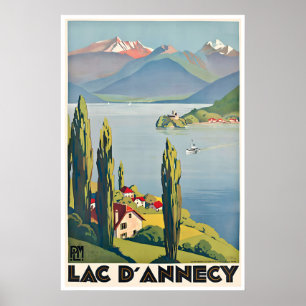Lac Annecy Art France Impression Roger Broders Voy