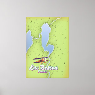 Lac Besson France map travel poster Canvas Print