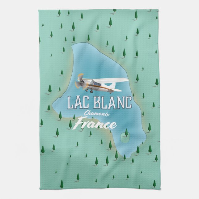 Lac Blanc,Chamonix, france map Kitchen Towel (Vertical)
