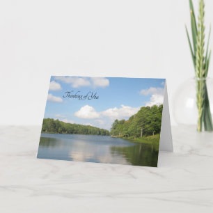 Lac bordé d'arbres - Carte "À penser à toi"
