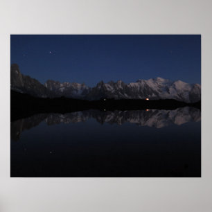 Lac de Cheserys by night French Alps Poster