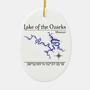 Lac des Ozarks Missouri Ornement Ovale en Céramiqu
