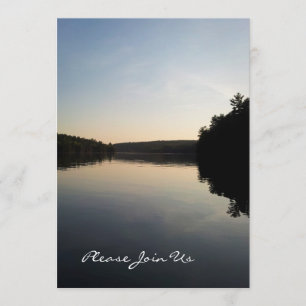 Lac invitations de mariage au coucher du soleil