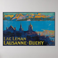 Lac Leman Lausanne Ouchy, Suisse Vintage Travel