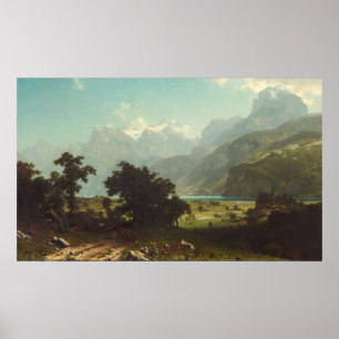 Lac Lucerne - Albert Bierstadt Poster des Beaux-Ar