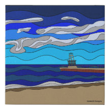 Lac Michigan - Toile Fausse 10"x10"