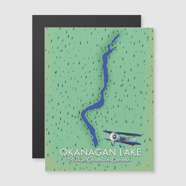 Lac Okanagan Colombie-Britannique Carte du Canada (Devant / Derrière)