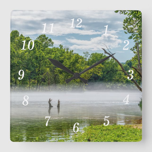 Lac Taneycomo Été Fog Mur Horloge (Recto)