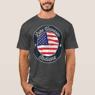 Lac Wawasee - T-Shirt Souvenir Patriotique Indiana