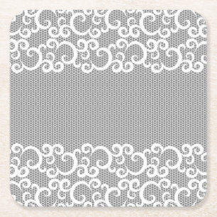 Lace 1 square paper coaster