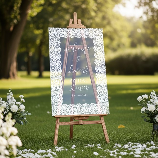 Lace Acrylic Bridal Shower Sign (Creator Uploaded)