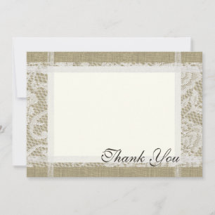 Lace and Burlap Country Romance 7x5 Note Card