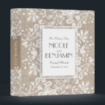 Lace and Burlap Elegant Vintage Wedding Binder<br><div class="desc">Lace and burlap wedding memories book - binder</div>