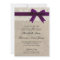 Lace and Burlap Rustic Wedding Invitation- Plum