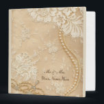 Lace and Pearl Wedding Photo Album Binder<br><div class="desc">Vintage lace design includes the image of pearls on this romantic photo album. Insert plastic photo pages or scrapbook pages to make your own photo or memory album.  All text may be personalized.</div>