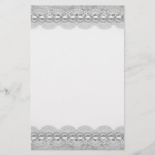 Lace and pearls texture Stationery