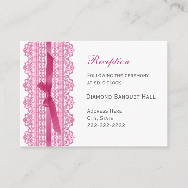 Lace and Ribbon reception enclosure cards (Front)