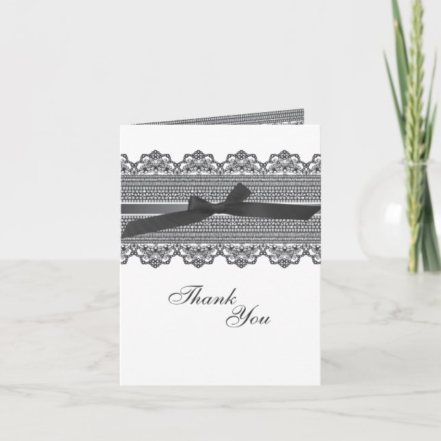Lace and Ribbon Thank You cards (Front)