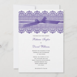 Lace and Ribbon wedding invitations