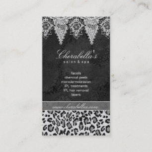 Lace Animal Pattern Hair Salon Leopard Vintage Appointment Card