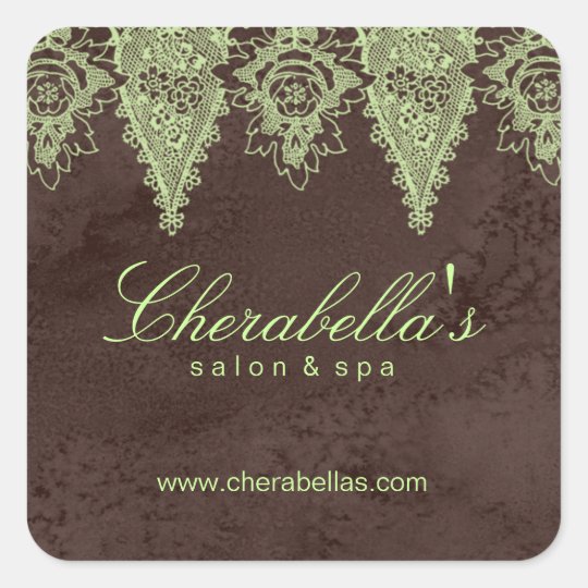 Lace Animal Pattern Hair Salon Leopard Vintage Square Sticker