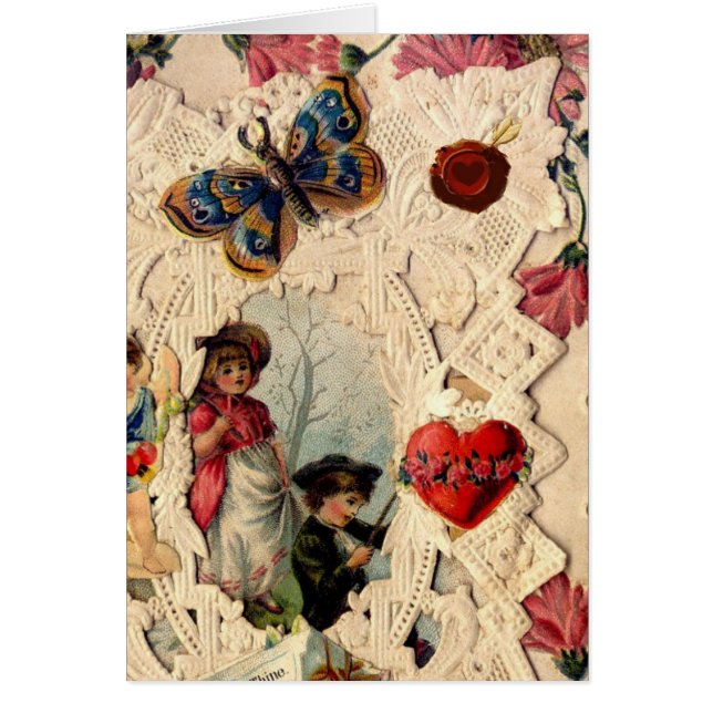 LACE ANTIQUE VALENTINE, CUPIDE, AMOUREUX ET BOUTTE (Devant)