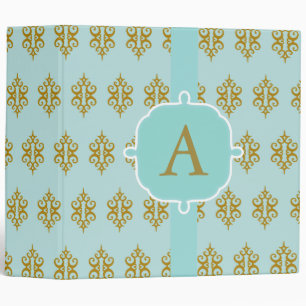 Lace Aqua Monogram Binder Gift