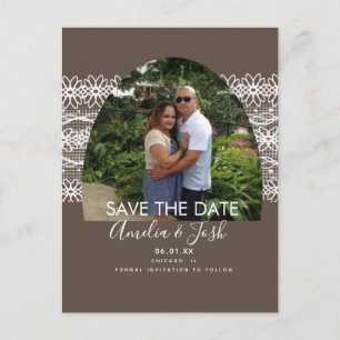 Lace Arch Save the Date Photo Postcard