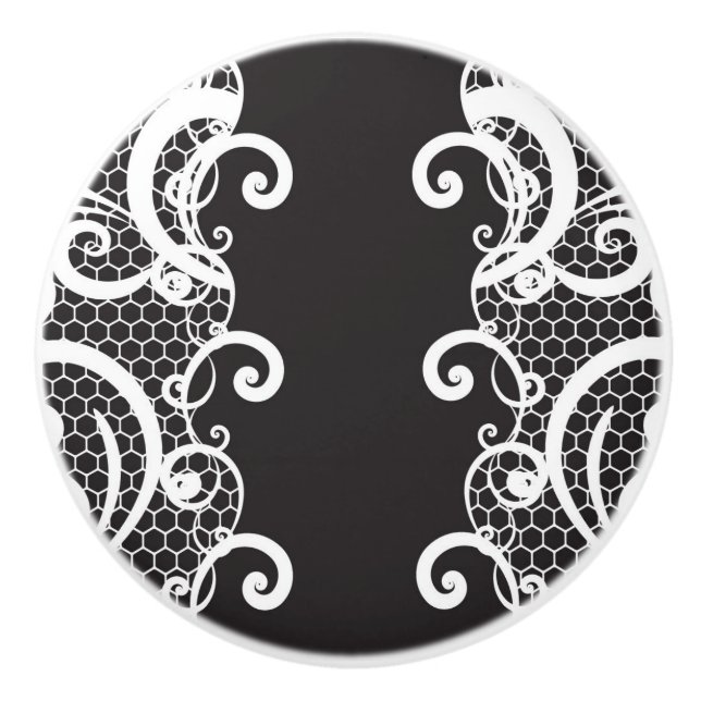 Lace background 1 ceramic knob (Front)