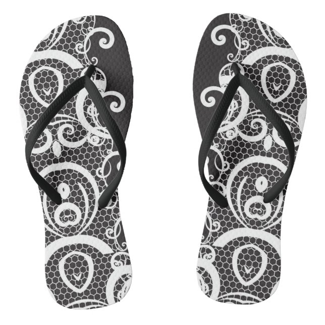 Lace background 1 flip flops (Footbed)
