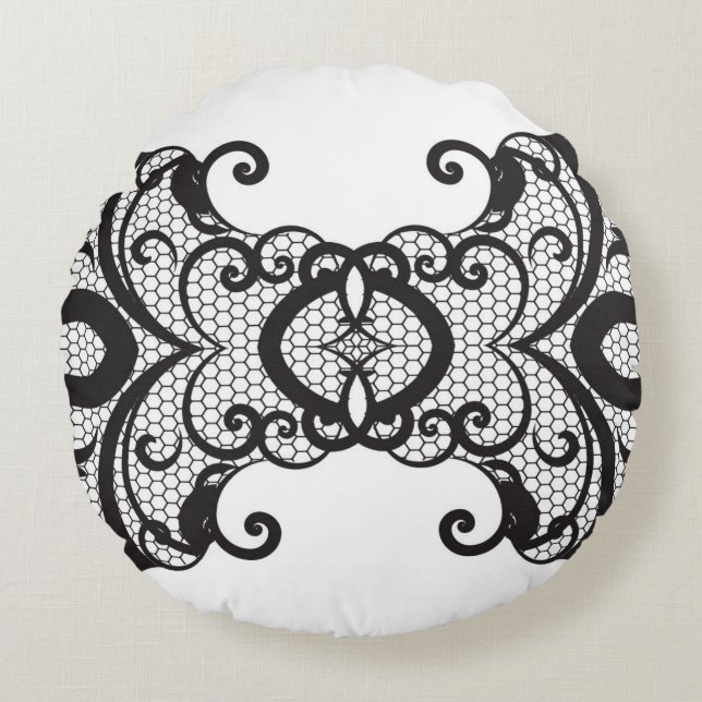 Lace background 2 round pillow (Front)