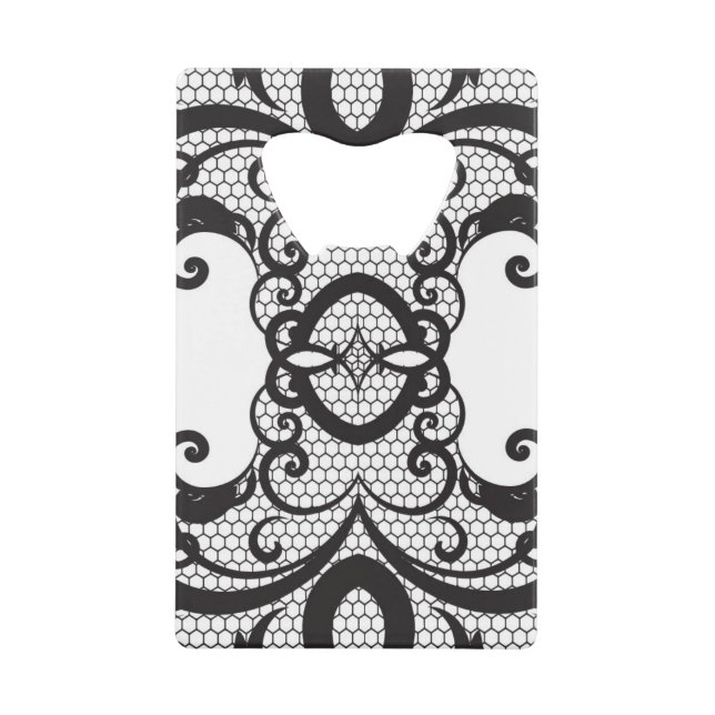 Lace background 2 wallet bottle opener (Front)