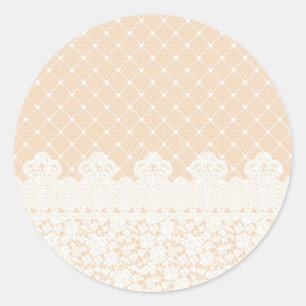Lace Border Classic Round Sticker
