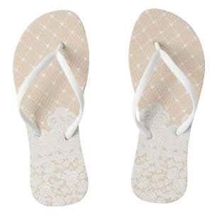 Lace Border Flip Flops