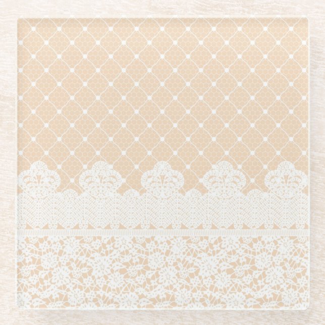 Lace Border Glass Coaster (Front)