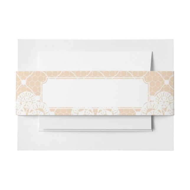 Lace Border Invitation Belly Band (Front Example)