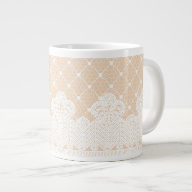 Lace Border Large Coffee Mug (Front Right)