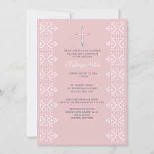 Lace Borders Religious Invitation