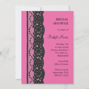 Lace Bridal Shower (fuchsia) Invitation