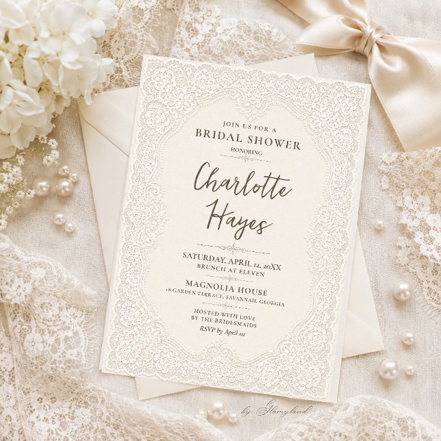 Lace Bridal Shower Invitation (Creator Uploaded)