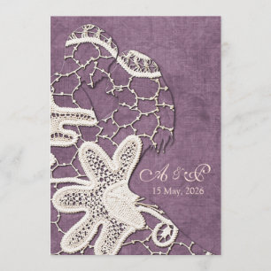Lace Bride&Groom Wedding Invite