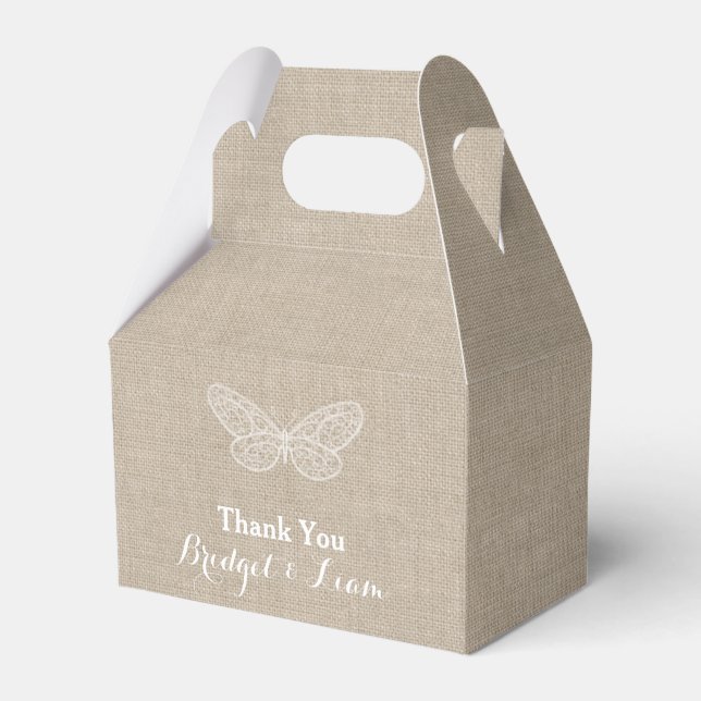 Lace Butterflies Favour Box (Front Side)