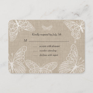 Lace Butterflies RSVP Card