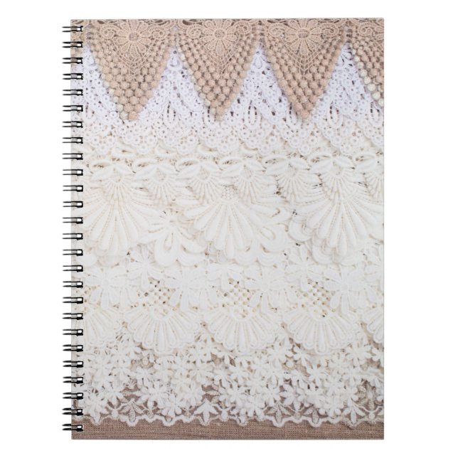 Lace cloth background and texture notebook (Front)