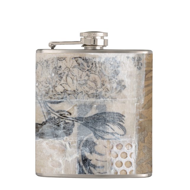 Lace Collage I Hip Flask (Front)