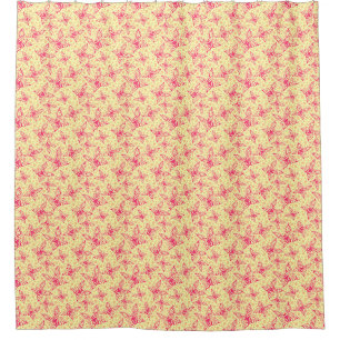 lace crimson butterflies on yellow polka dot