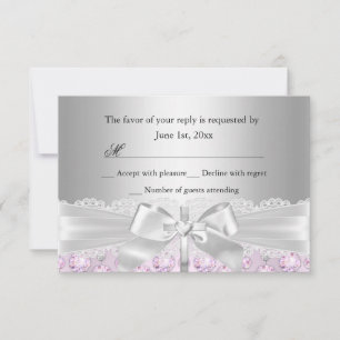 Lace Cross & Jewels Baptism/Christening RSVP