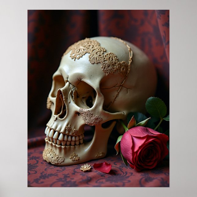 Lace & Decay – A Victorian Gothic Skull Poster (Front)